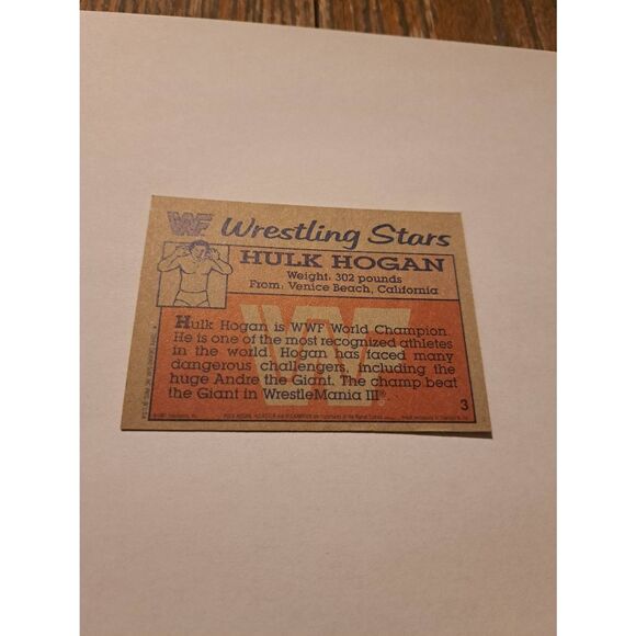 1987 Topps WWF Hulk Hogan Trading Card #3 Vintage Wrestling - Picture 3 of 3